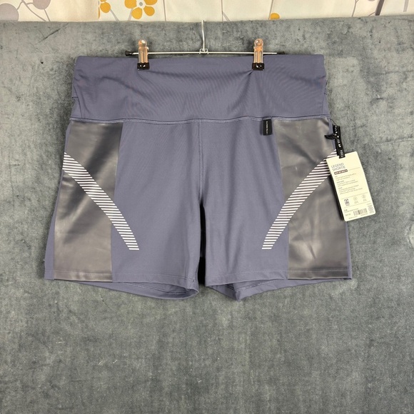 NWT Athleta x Allyson Felix Collab Gray Athletic Shorts w/ Drawstring Sz 2X - Picture 1 of 10